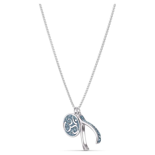 Swarovski Sand Pendant OM Sign, Blue, Rhodium plated -5535712 - Image 2