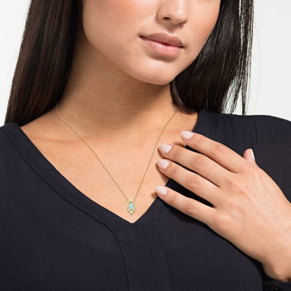 Swarovski SPARKLING DANCE NECKLACE, Green, Gold Tone -5497474 - Image 3