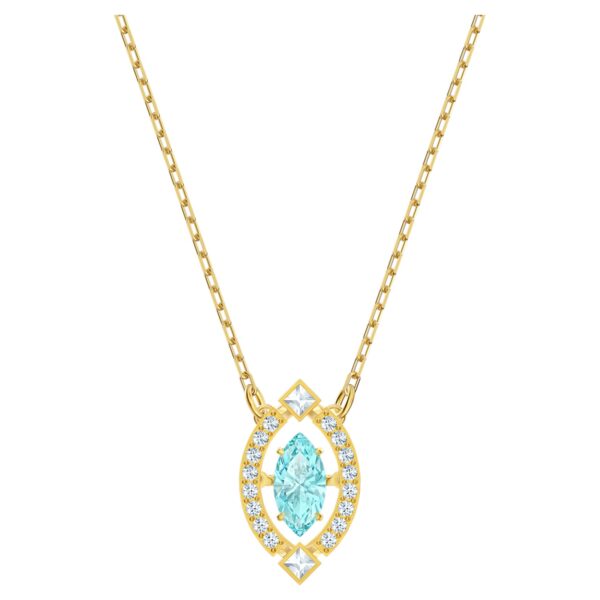 Swarovski SPARKLING DANCE NECKLACE, Green, Gold Tone -5497474