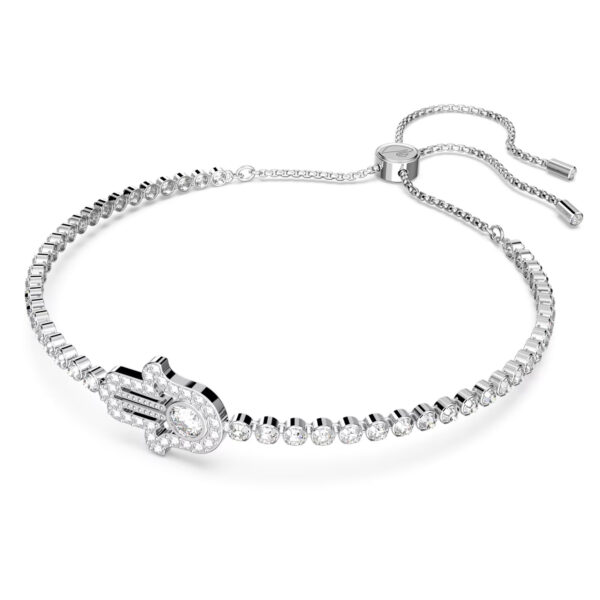 Swarovski Subtle Bracelet Hamsa Hand, White, Rhodium plated-5632065 - Image 2