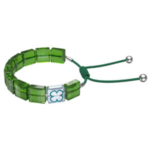 Swarovski Letra Bracelet LUCKY CLOVER, Green, Rhodium Plated - 5614970