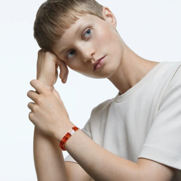 Swarovski Letra Bracelet INFINITY, Orange, Rhodium Plated - 5615002 - Image 3